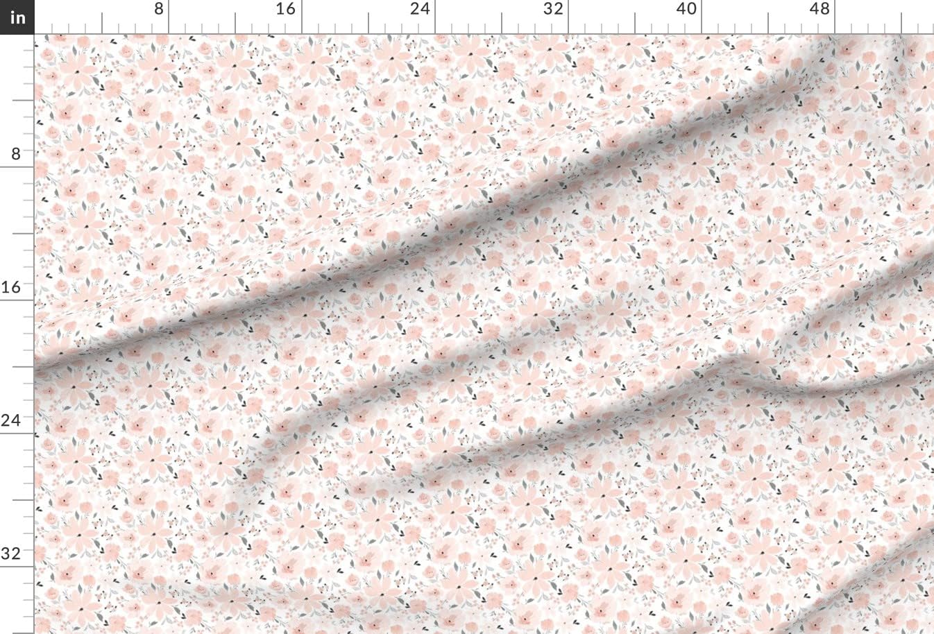Spoonflower Fabric - Bloom Blush Pink White Printed on Minky Fabric by The Yard - Sewing Baby Blankets Quilt Backing Plush