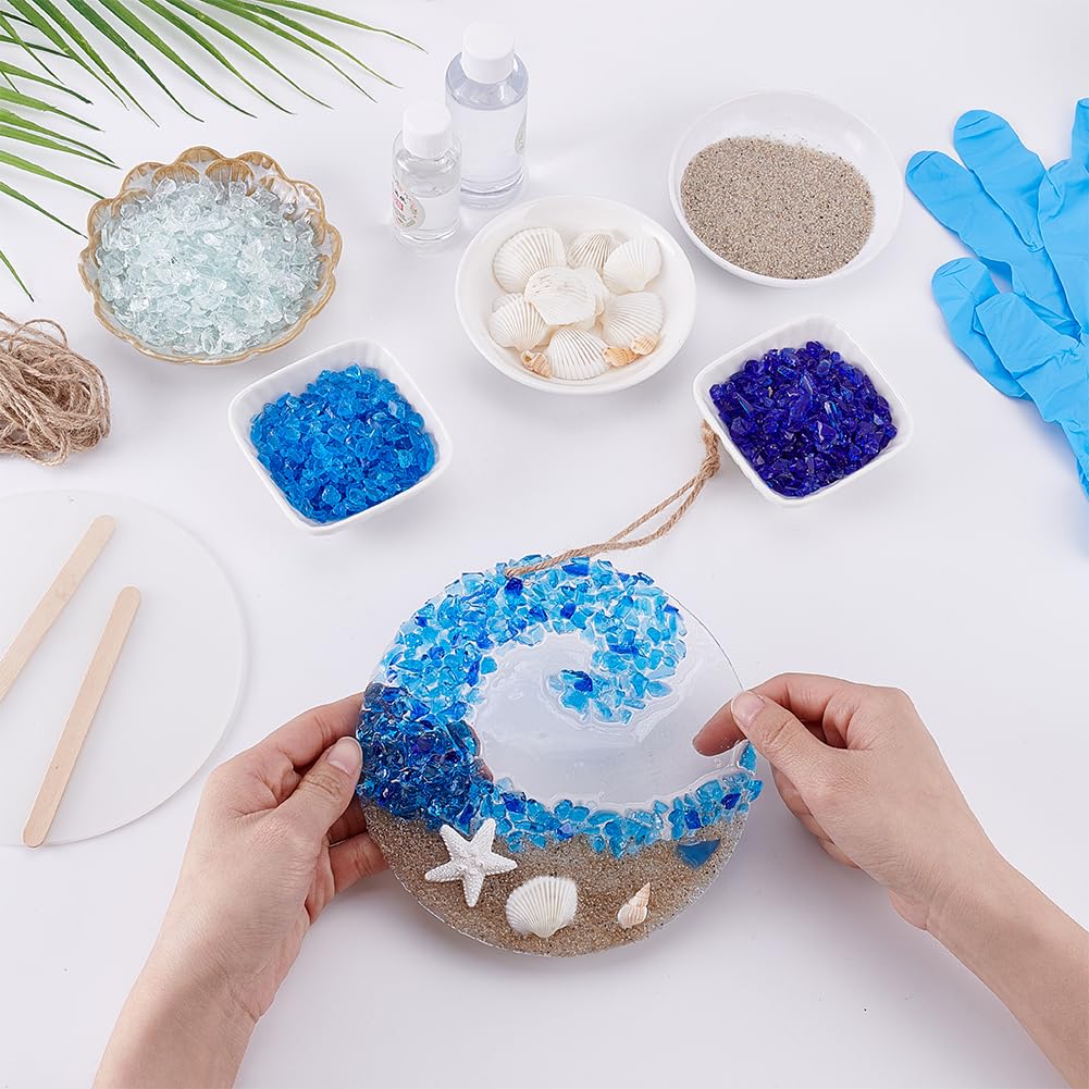 WEBEEDY DIY Sea Glass Suncatcher Ornament Ocean Crashing Wave