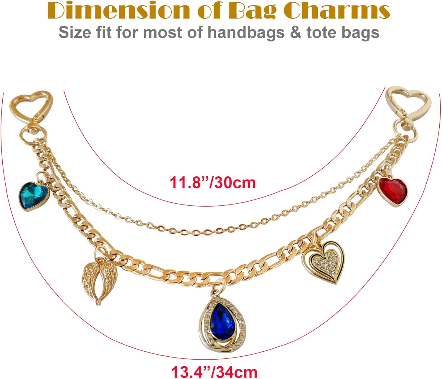 Bag Charms Purse Chain Charm for Handbags & Tote Bags, Cute Gold Key Chain Accessories for Bogg Bag - Image 4