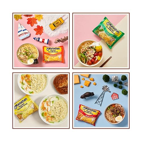 Miniatura 9 de Ja'Cor Paquete variado de sopa de fideos ramen instantáneos (3) pollo, (3) pollo cremoso, (3) chile, (3) sabor a carne, 3 onzas, con (1) juego de