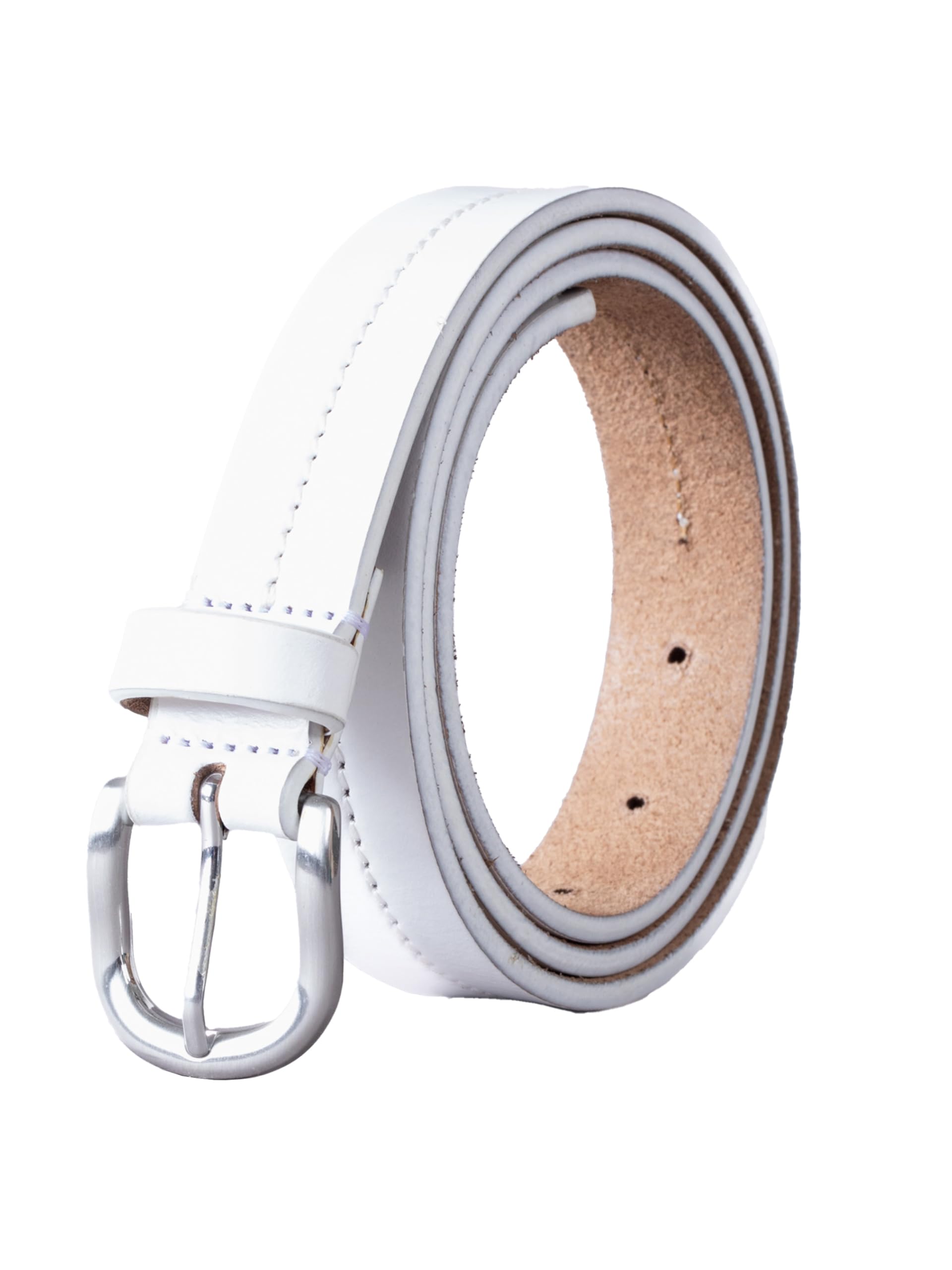 Lakeland Leather Women's 'Kendal' Leather Belt in White | Size: XL
