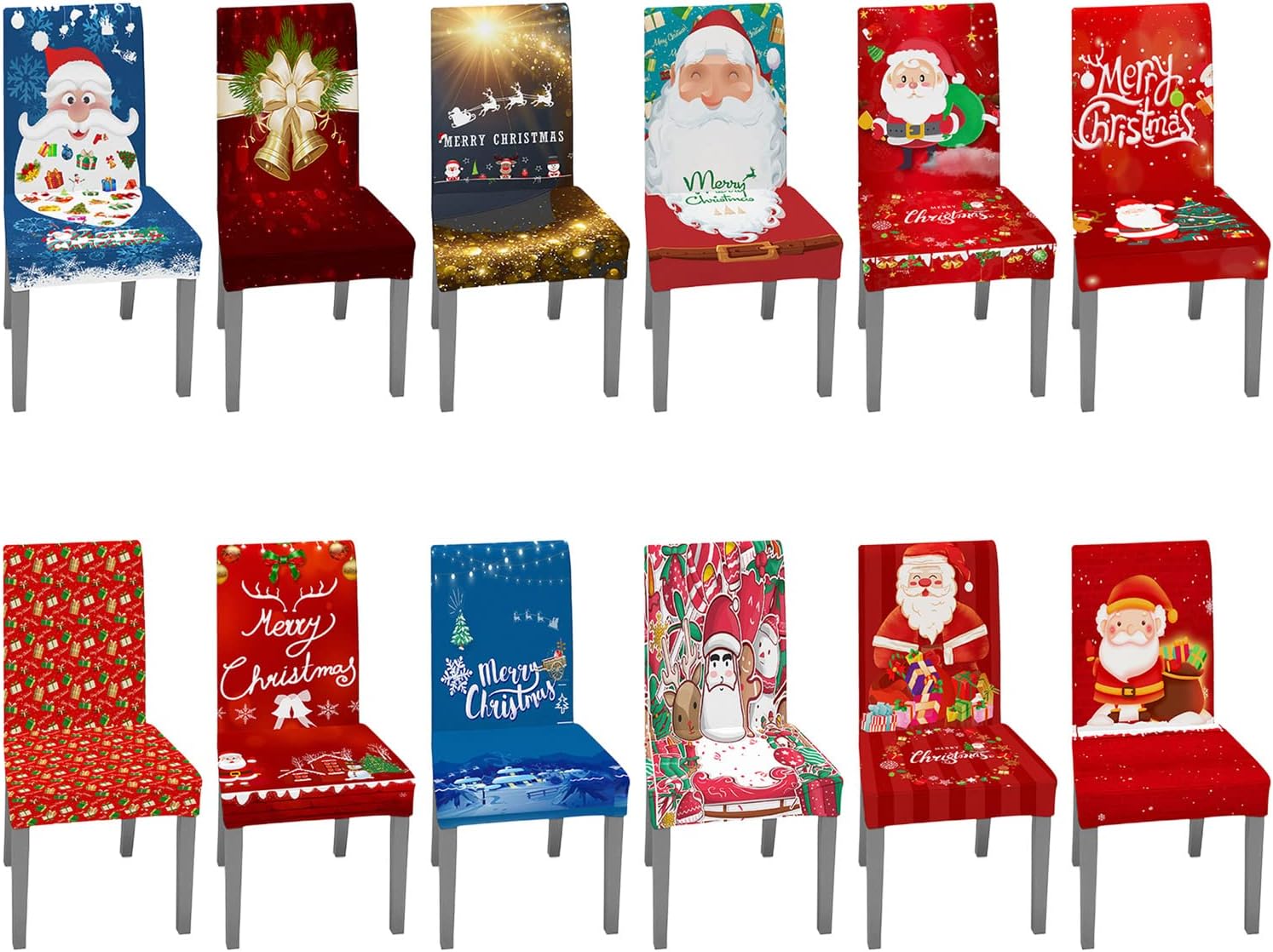 Christmas Cartoon Chair Elastic Decorative Santa Pattern for Wedding Birthday Festival Party Decoration