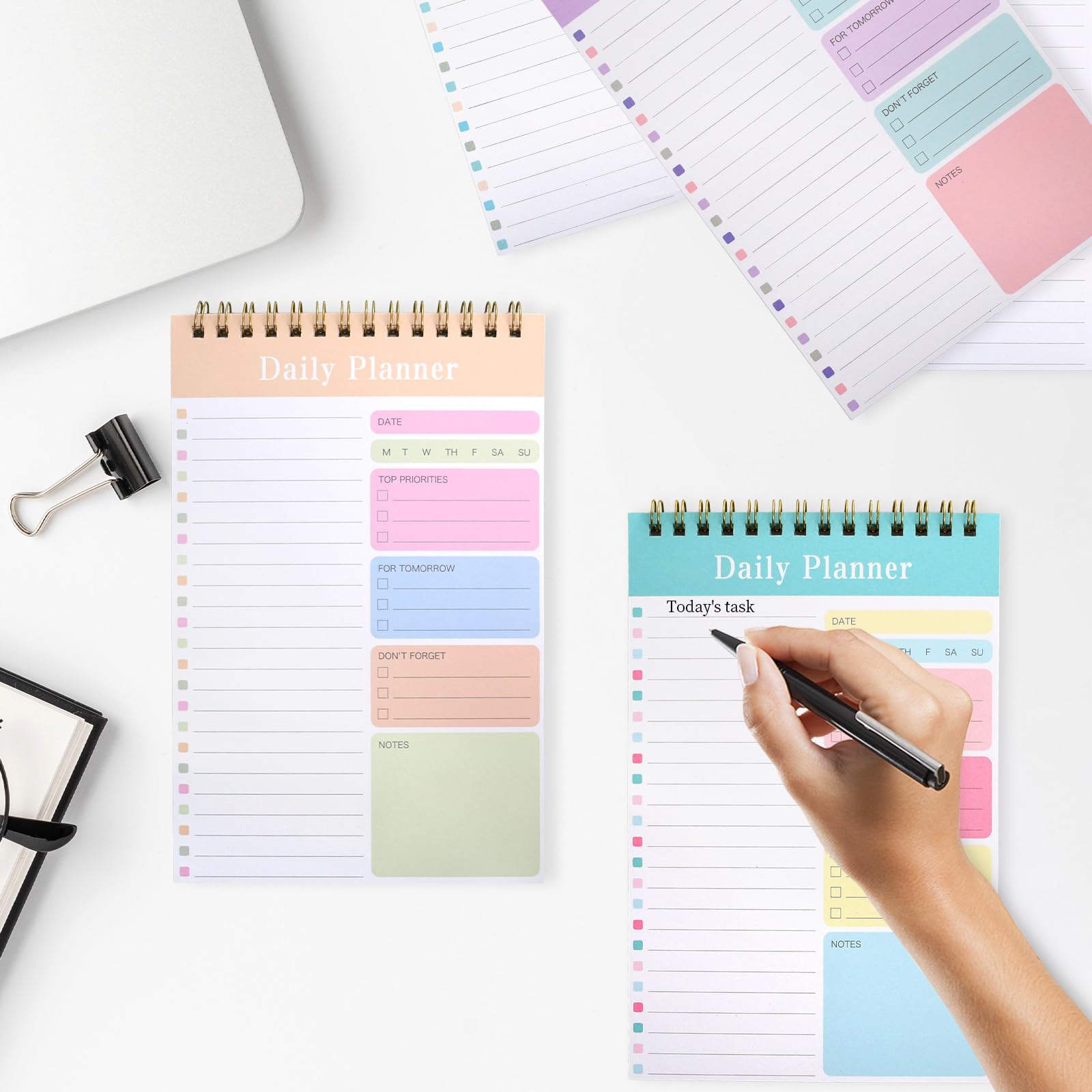 A5 To Do List 5 Paquets Planificateur Journalier Non Daté 150 Feuilles Daily Planner Carnet à Spirale