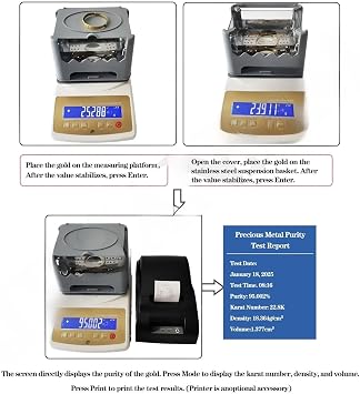 金銀純度試験機 デジタル金K値カラット分析装置 貴金属密度計 ジュエリー検査ツールWithoutprinter,XF300K