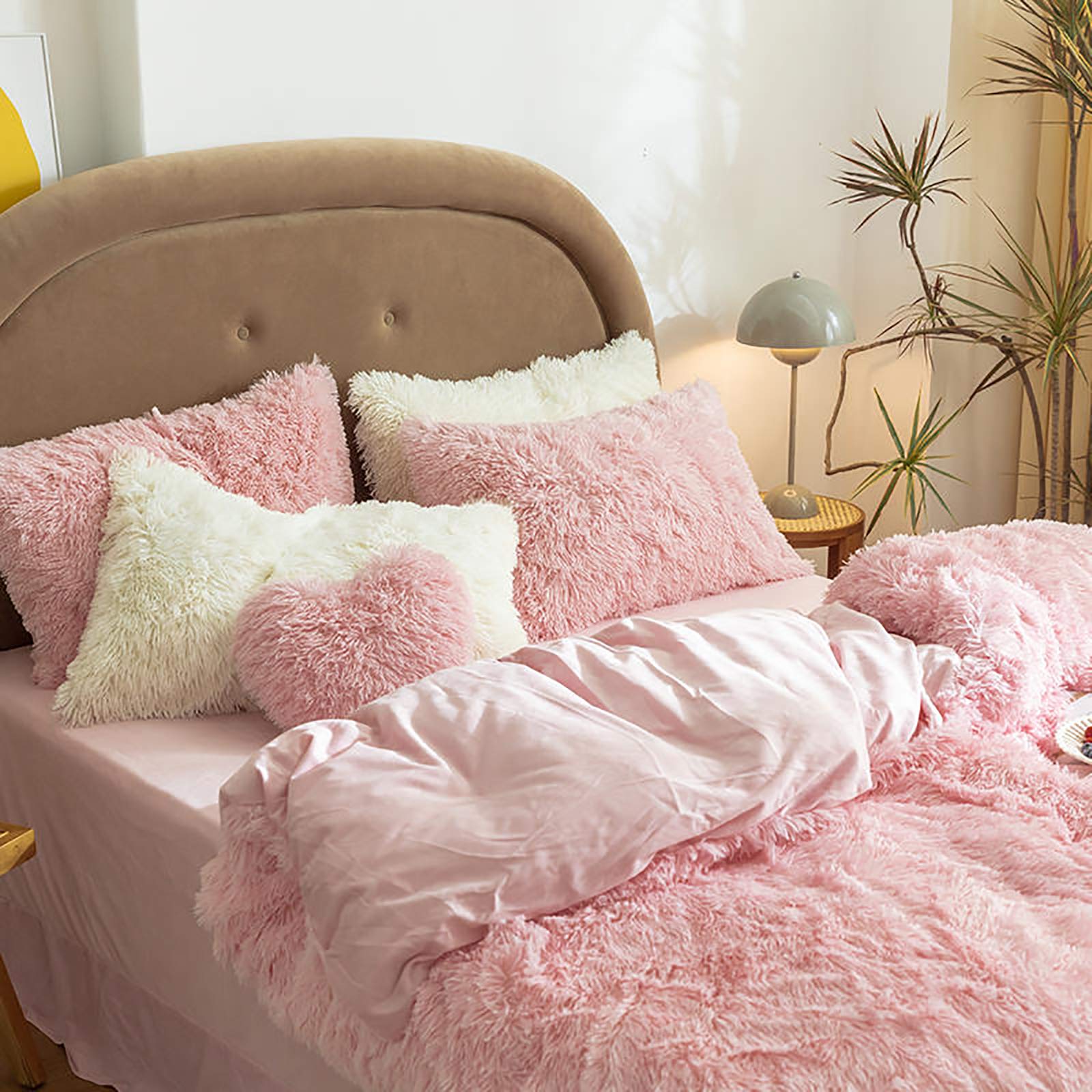 Housse de couette floue en fausse fourrure pour lit double pour des soirées d'hiver cocooning