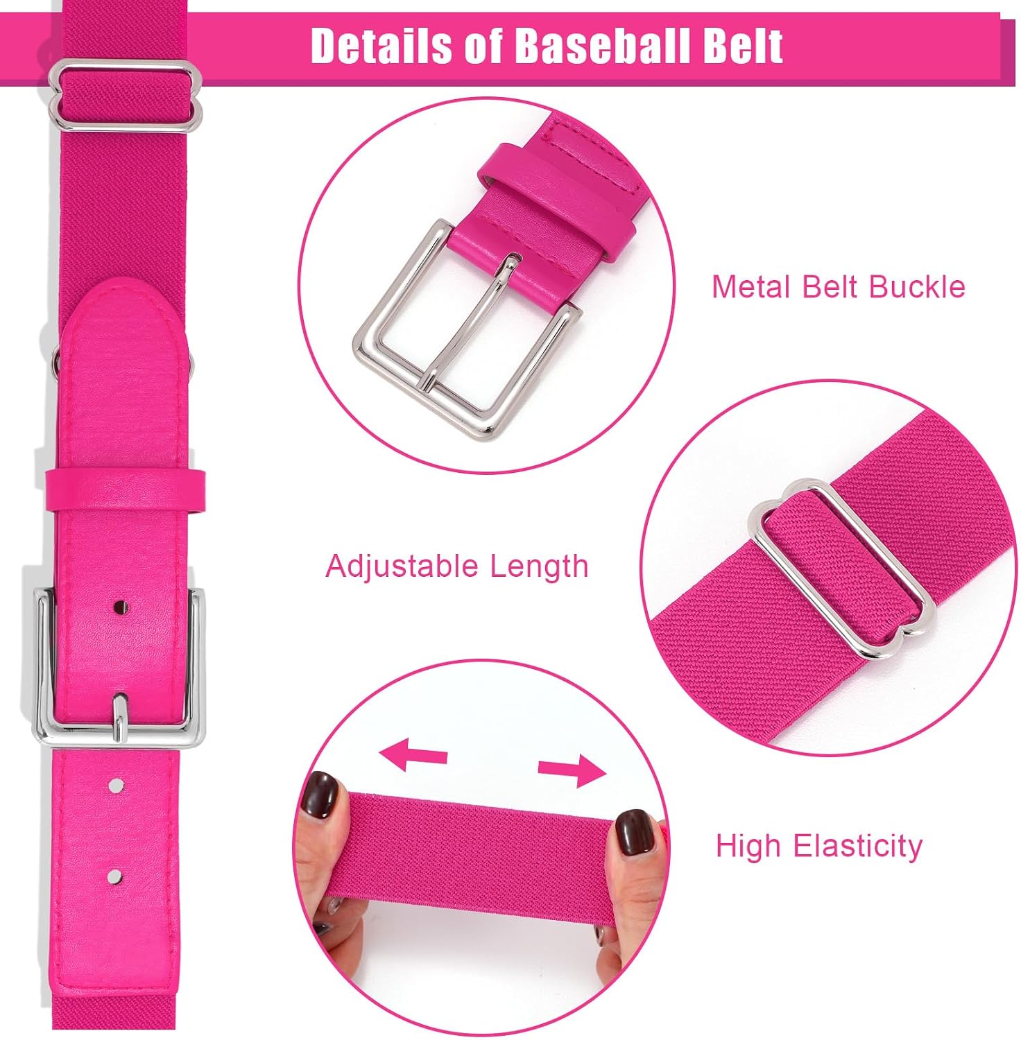 Baseball Belt and Socks Combo Adjustable Softball Belt and Socks Elastic Waist Belt for Youth and Adult