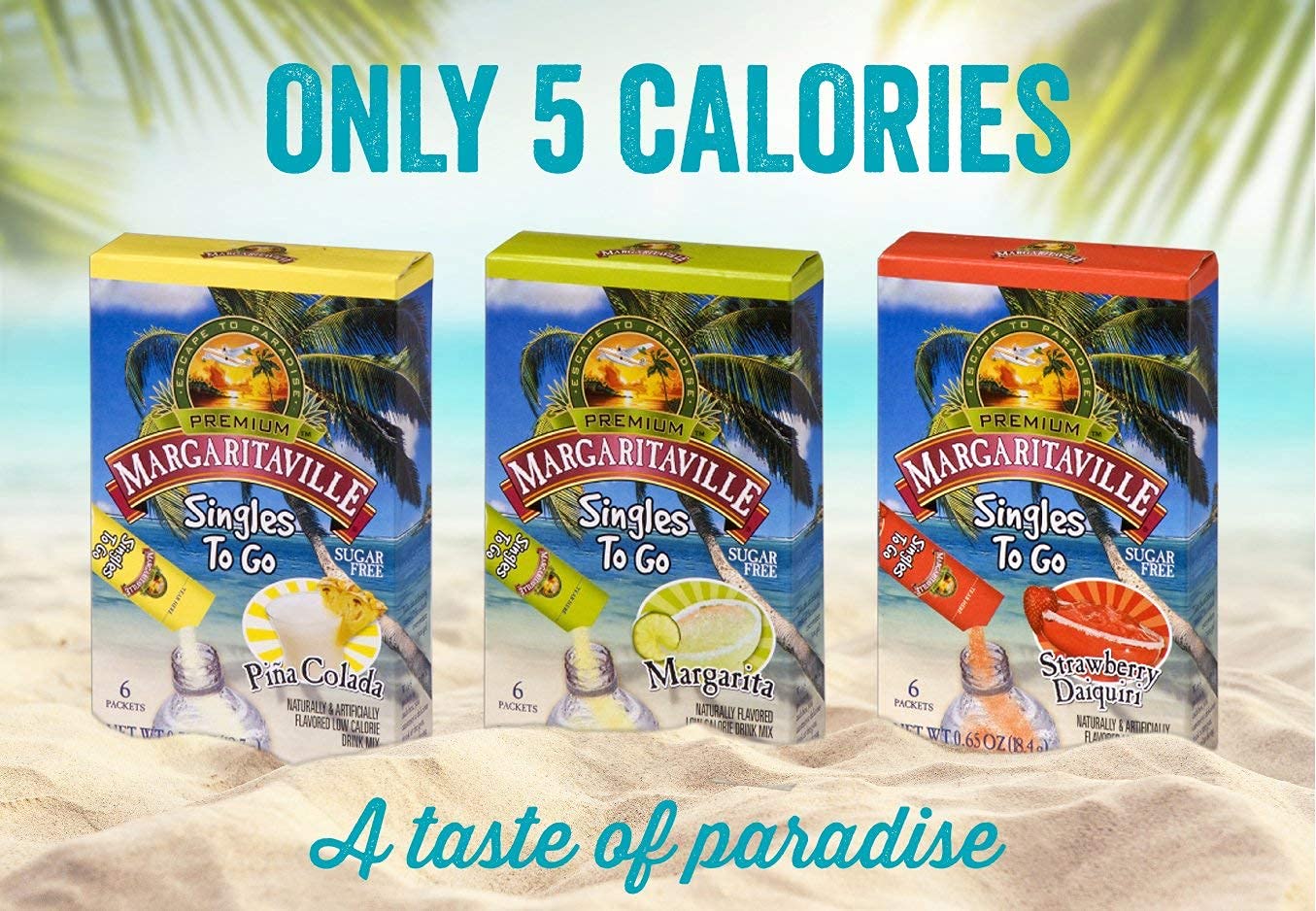 Margaritaville Singles To Go Water Drink Mix - Strawberry Daiquiri Flavored, Non-Alcoholic Powder Sticks (6 Boxes with 6 Packets Each - 36 Total Servings), 0.65 Ounce (Pack of 6) image 5