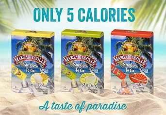 Margaritaville Singles To Go Water Drink Mix - Strawberry Daiquiri Flavored, Non-Alcoholic Powder Sticks (4 Boxes with 6 Packets Each - 24 Total Servings), 0.65 Ounce (Pack of 4) | 6 Servings Each, 24 Total Servings - Non-Alcoholic Strawberry Daiquiri Drink Mix, Tropical Flavoring Packets - Just Add Water