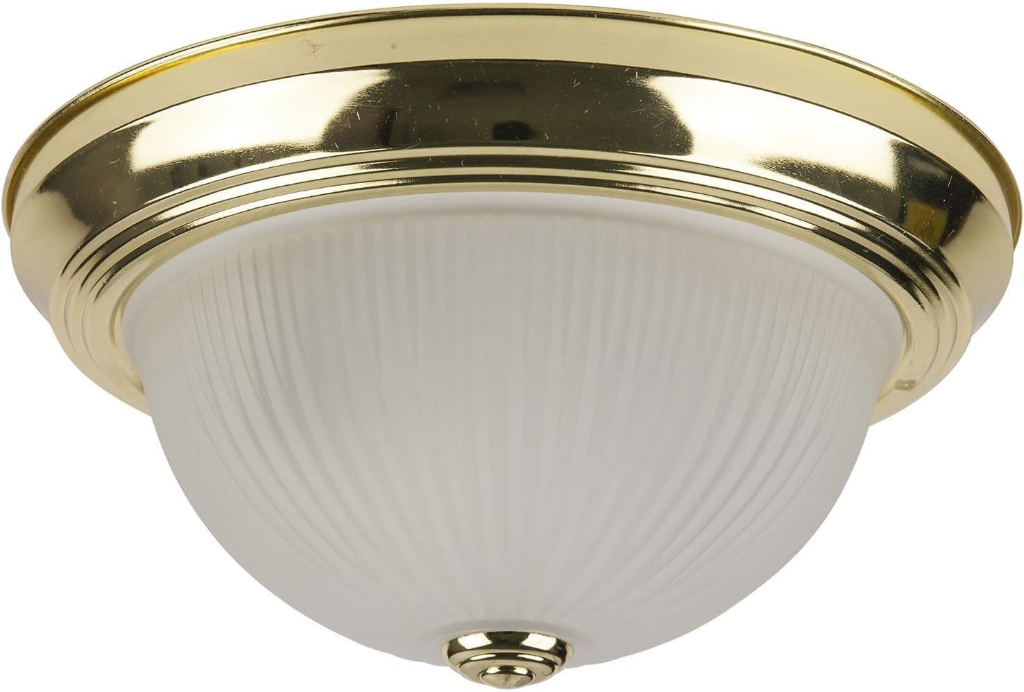 Sunlite 04574 11" Decorative Dome Ceiling Fixture, 60 Max Wattage, Medium Base Socket (E26), 120 Volts, Indoor, UL Listed, Polished Brass Finish, for Hallways, Entryways & Residential