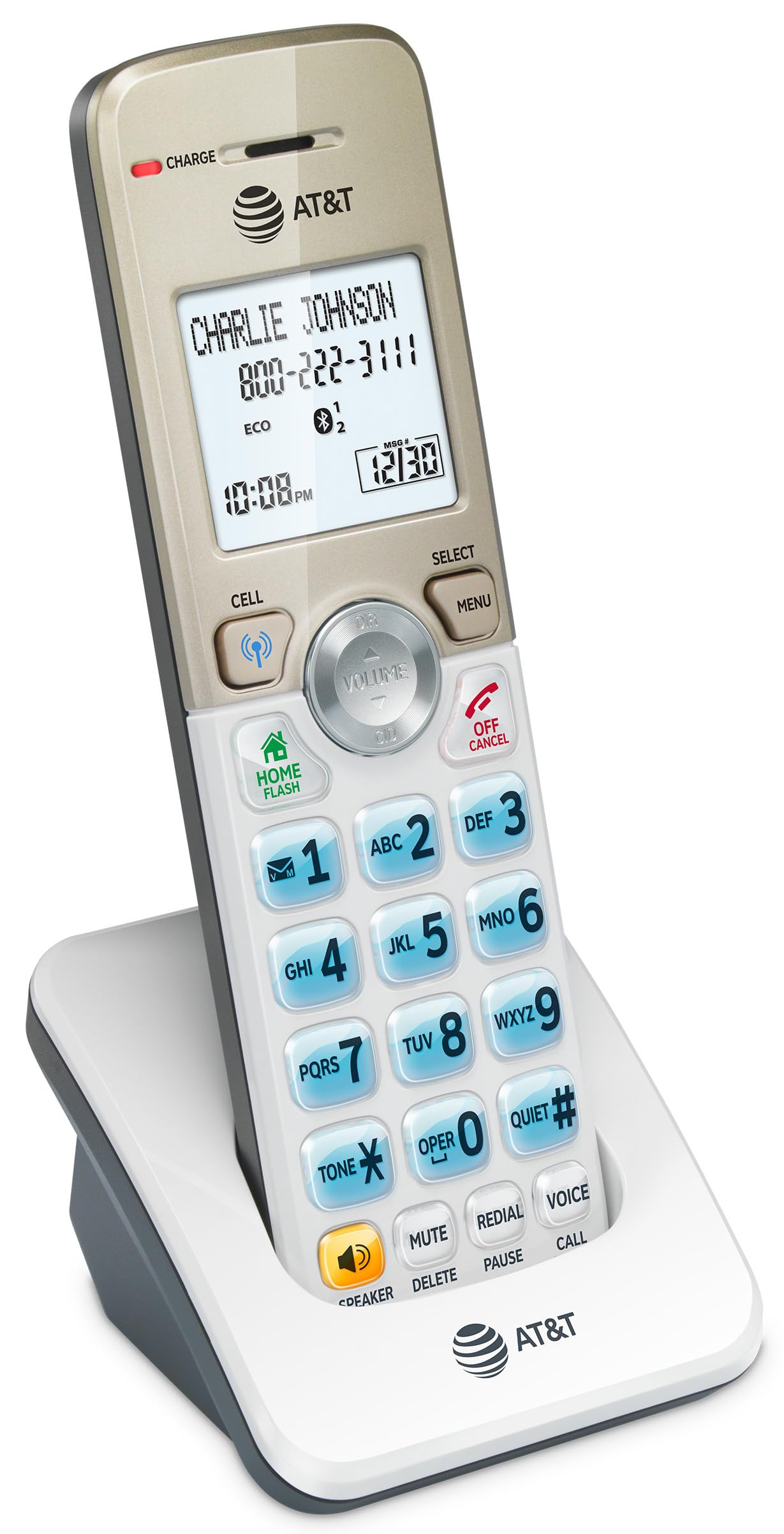 AT&T DL70019 Accessory Handset for DL72x19 Phone with Bluetooth Connect to Cell, Call Blocking, 1.8" Backlit Screen, Big Buttons, intercom, and Unsurpassed Range