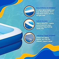 Vista 5 de Piscina inflable familiar Blue Wave con cubierta – piscina inflable rectangular de 8.5 pies x 5.75 pies x 1.8 pies para niños y adultos – Piscina