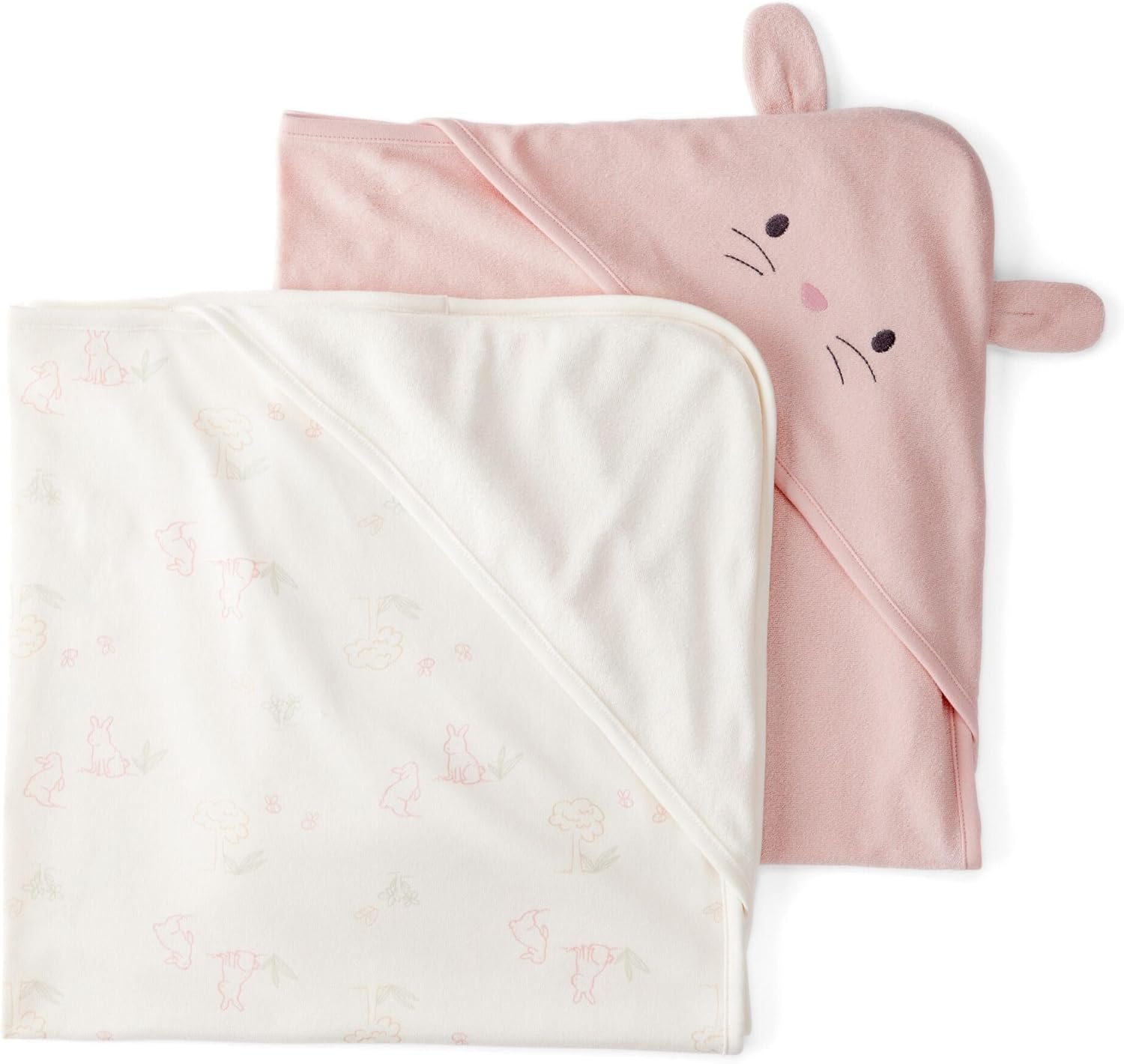 Carter's Baby Hooded Towel (2-pk Pink/White)