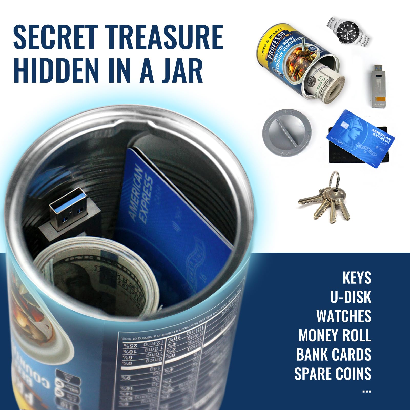 StashVault™ Diversion Bolted Hidden Money Safe Secret Cash Container Crypto  Safe