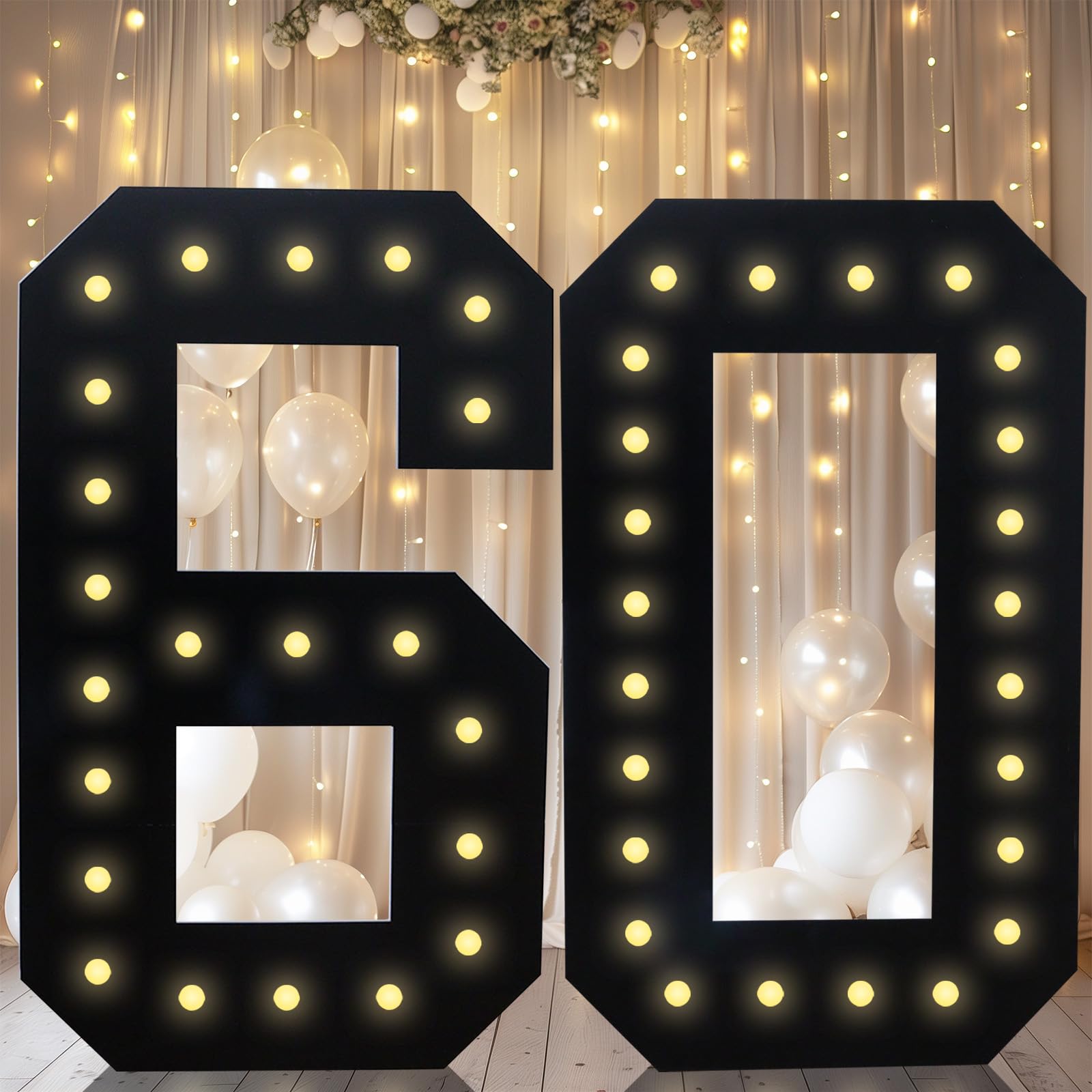 Amazon.com: 4FT Marquee Light Up Numbers 60, Easy to Assemble