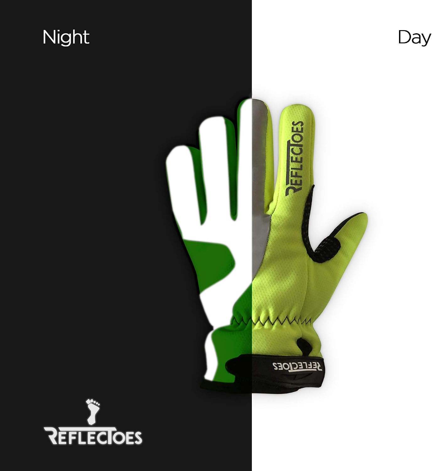 Reflective Winter Gloves Fluorescent Hi-Vis Cold Weather Warm Gloves for Cycling & Running, Windproof and Water Proof with Touchscreen Grip
