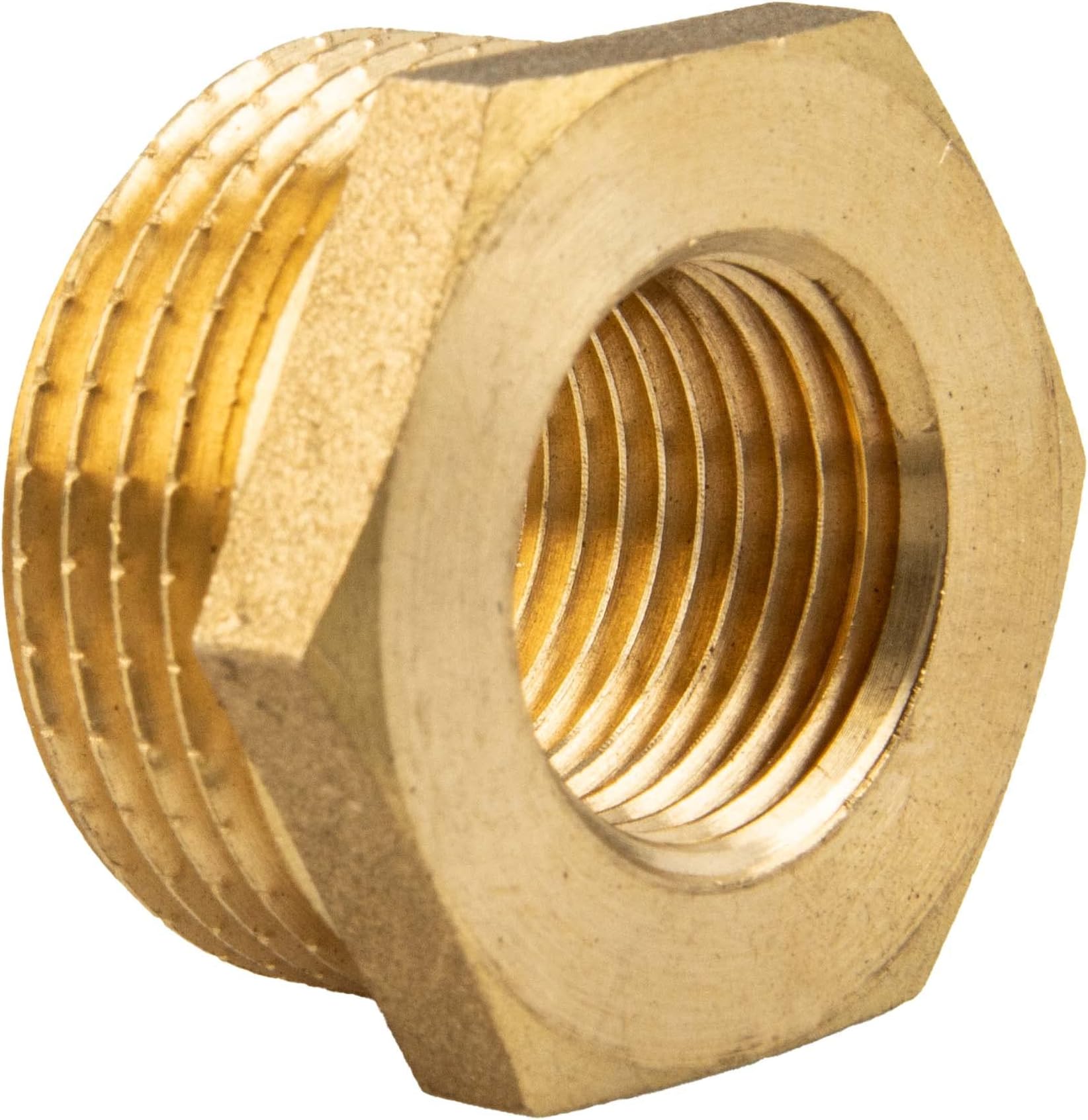Brass Reducer Pipe Fitting, 1 Inch x 3/4 Inch, Male/Female Threads