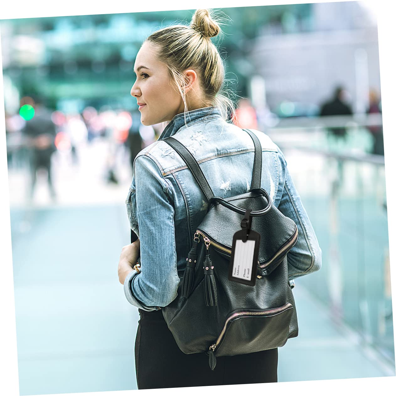 PACKOVE 15pezzi Etichette Per Bagaglio Pu Targhette Per Valigia Resistenti Per Facile Accessori Per