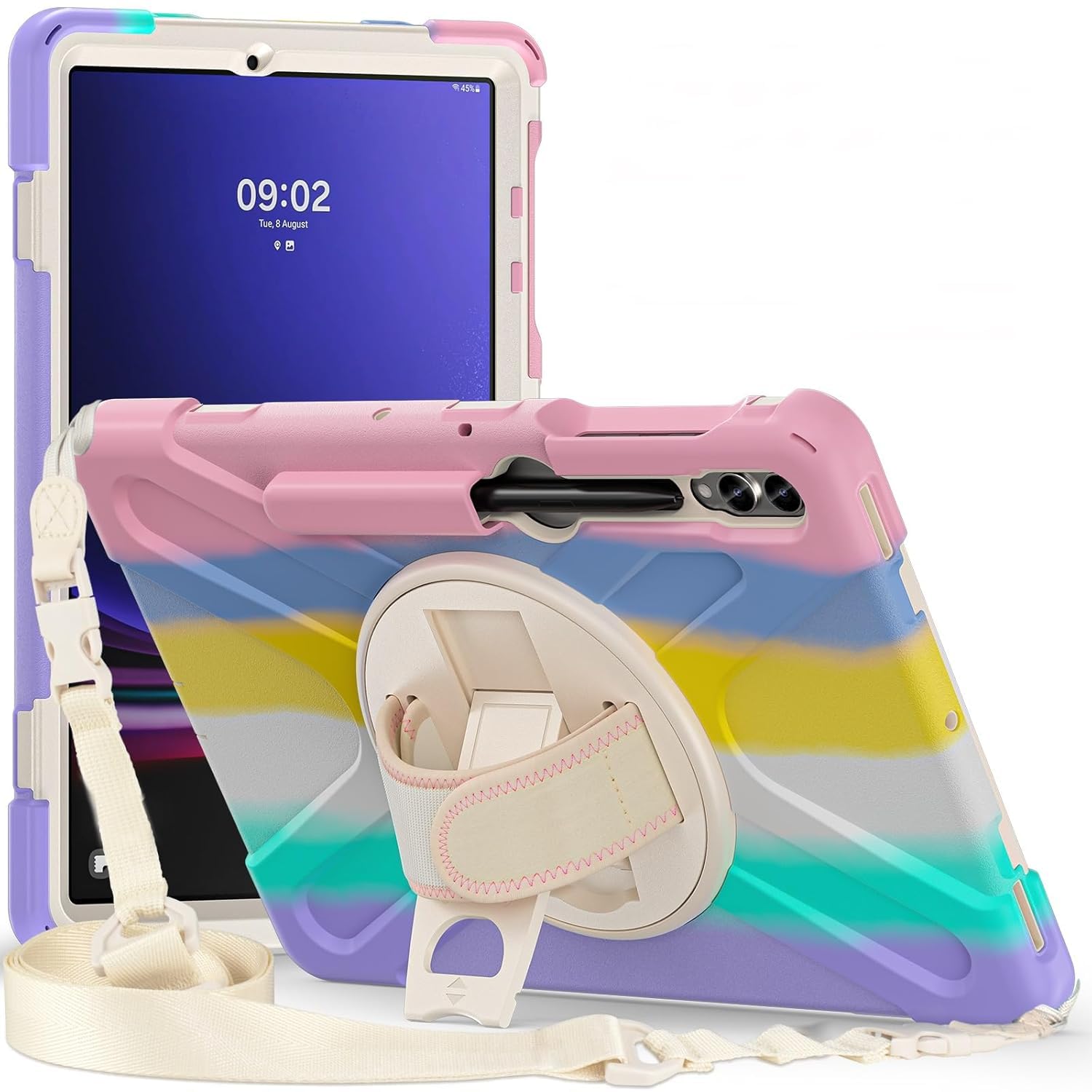 See full amazon price history chart for ProElite Rugged 3 Layer Armor case Cover for Samsung Galaxy Tab S7 FE/S8 Plus/S7 Plus 12.4 Inch SM-X800/X806/T970/T975/T976 with SPen Holder, Hand Grip and Rotating Kickstand, Rainbow Pink ProElite Rugged 3 Layer Armor case Cover for Samsung Galaxy Tab S7 FE/S8 Plus/S7 Plus 12.4 Inch SM-X800/X806/T970/T975/T976 with SPen Holder, Hand Grip and Rotating Kickstand, Rainbow Pink (B0C9QY2FHR) Amazon Price History, Amazon Price Tracker