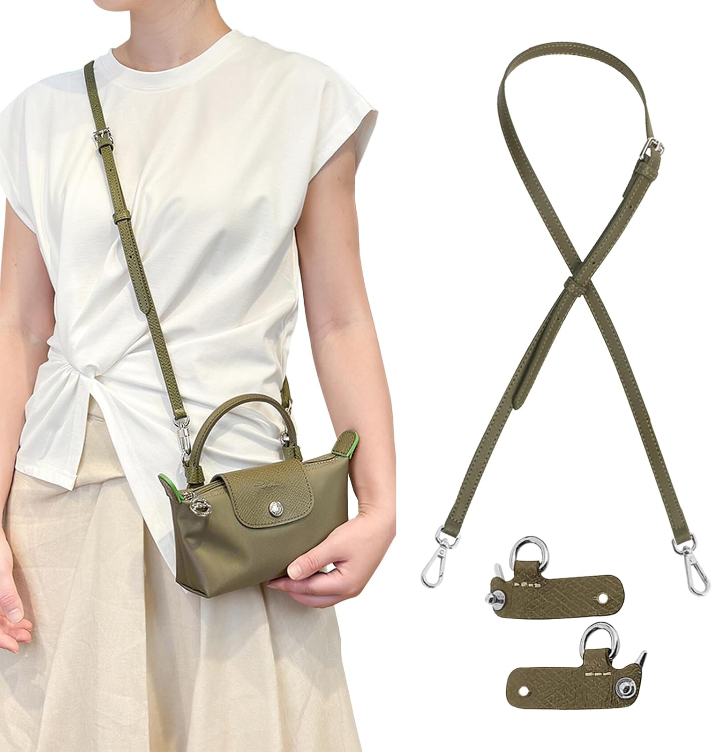 Bag Leather Strap Replacement Adjustable Crossbody Shoulder Straps Pouch - Image 2