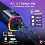MAONO Microphone de jeu dynamique avec bras de boom: XLR/USB Microphone Podcast avec logiciel, bouton Mute, contrôle de gain, RGB PC Mic pour le streaming, l'enregistrement, PS4/PS5, YouTube Création de contenu PD100XS