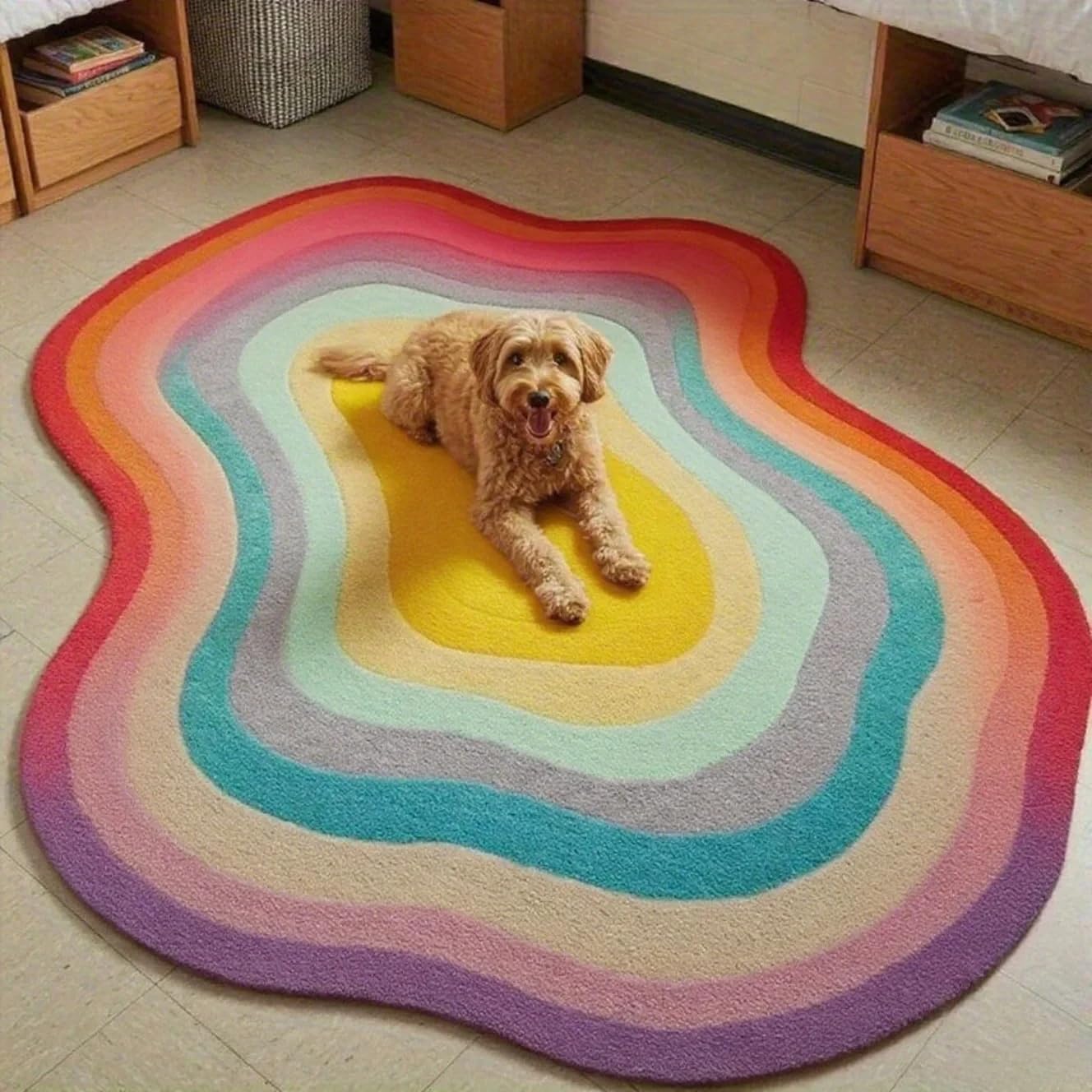 Tapis de sol irrégulier 80x120 cm grand format épais et moelleux
