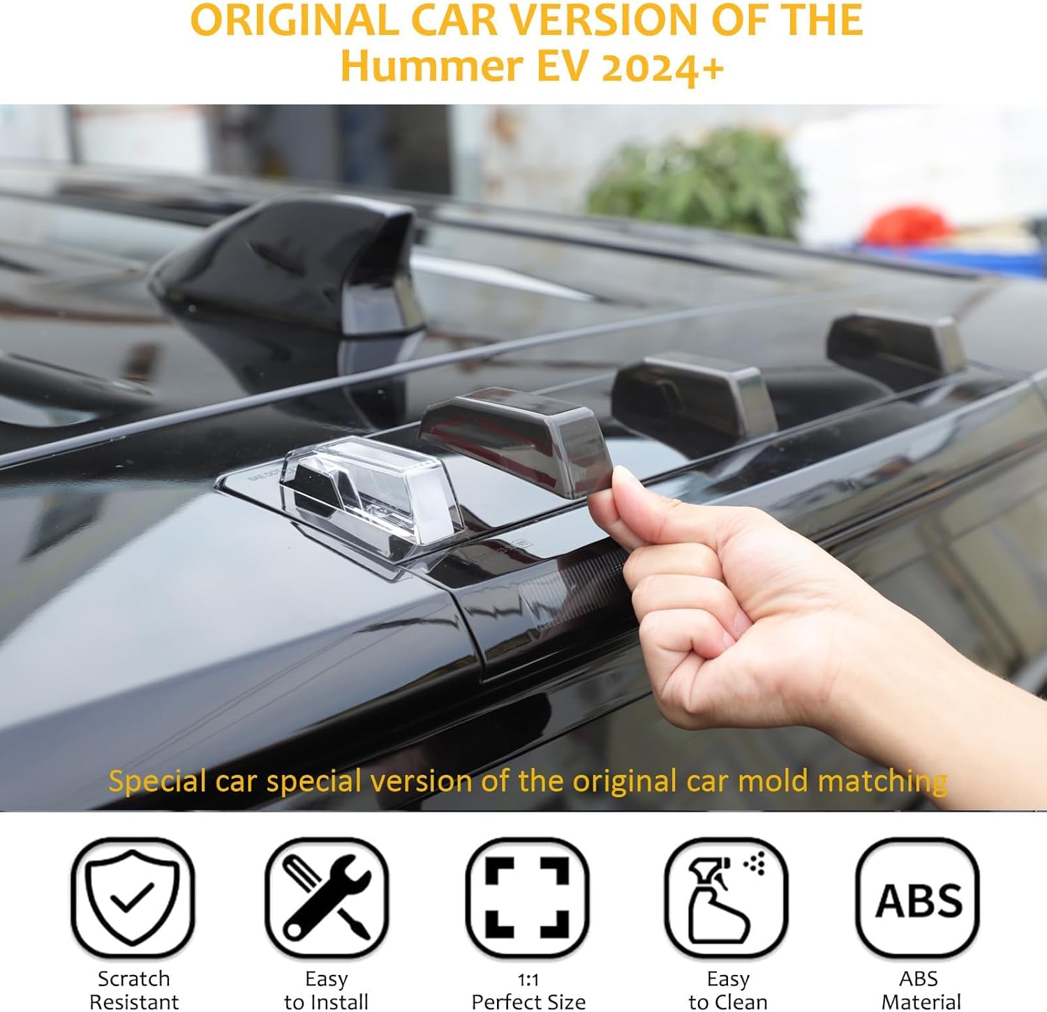 for Hummer EV SUV Accessories Rear Tail Roof Marker Lights Top Clearance Running Lights for 2024 2025+ Hummer EV SUV Rear Top Roof Light Lamp Smoked Cover Guard Lens (SUV/3PCS)