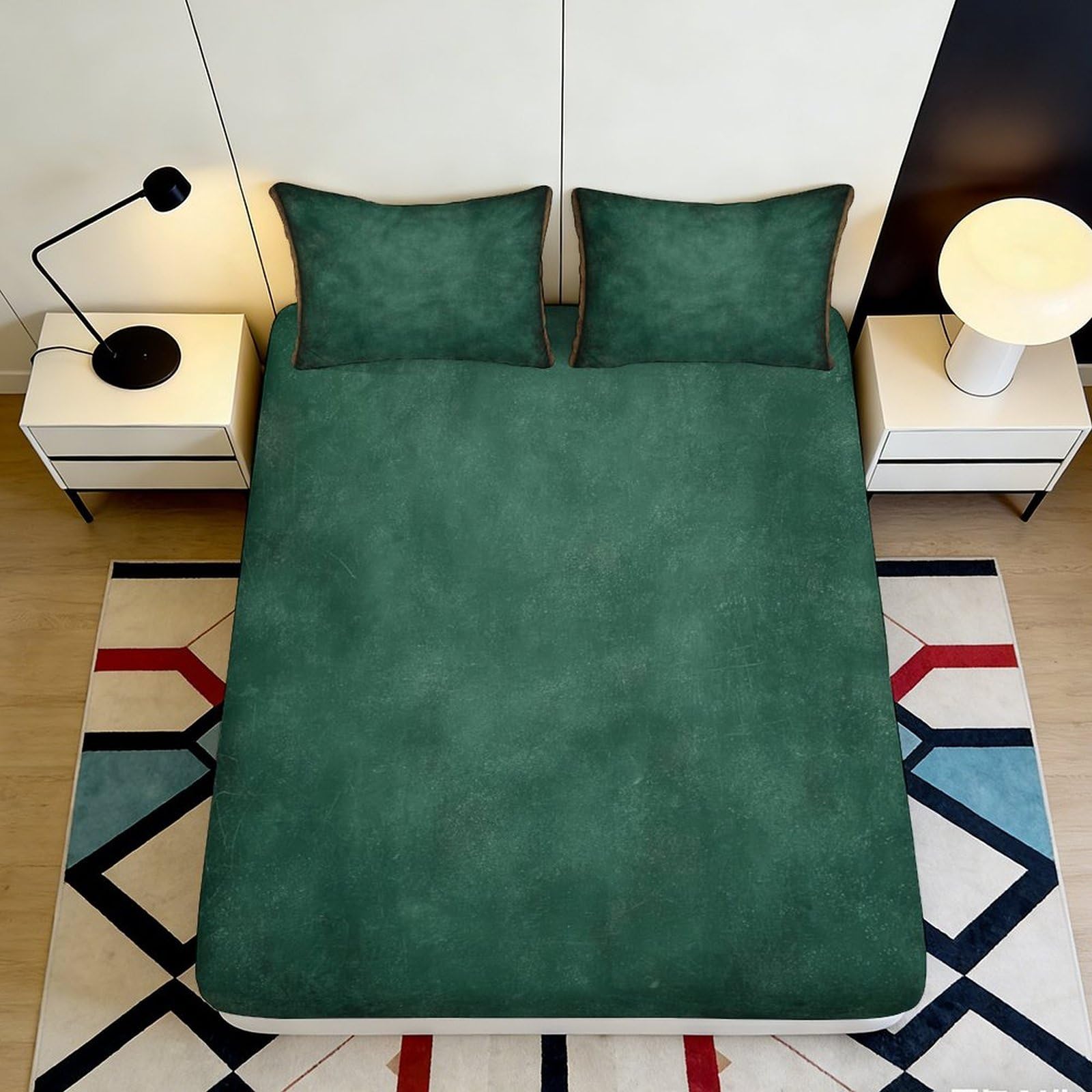 Pnayamiorkfel Style-9 3D Printed Forest Green Texture Fitted Sheet Microfiber Soft Modern Abstract Bed Cover For Bedroom Guest Room 90X200x25cm