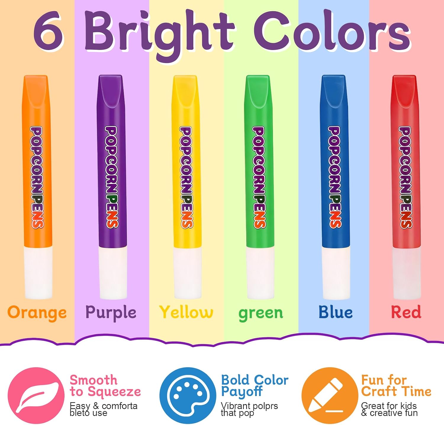 Popcorn Pens Puffy, 3D Magic Popcorns Pen Kit, 3D Relief Art Pen Set for Family DIY, Popcorn Markers 3D for Paper, Drawing, Coloring & School Crafts image 5
