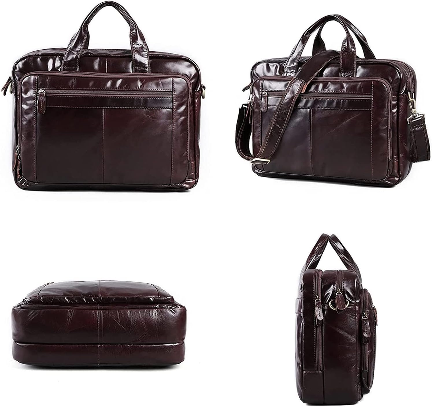 Expandable Dual Compartment 17inch Laptop Briefcase Business Crossbody Shoulder Bag bag