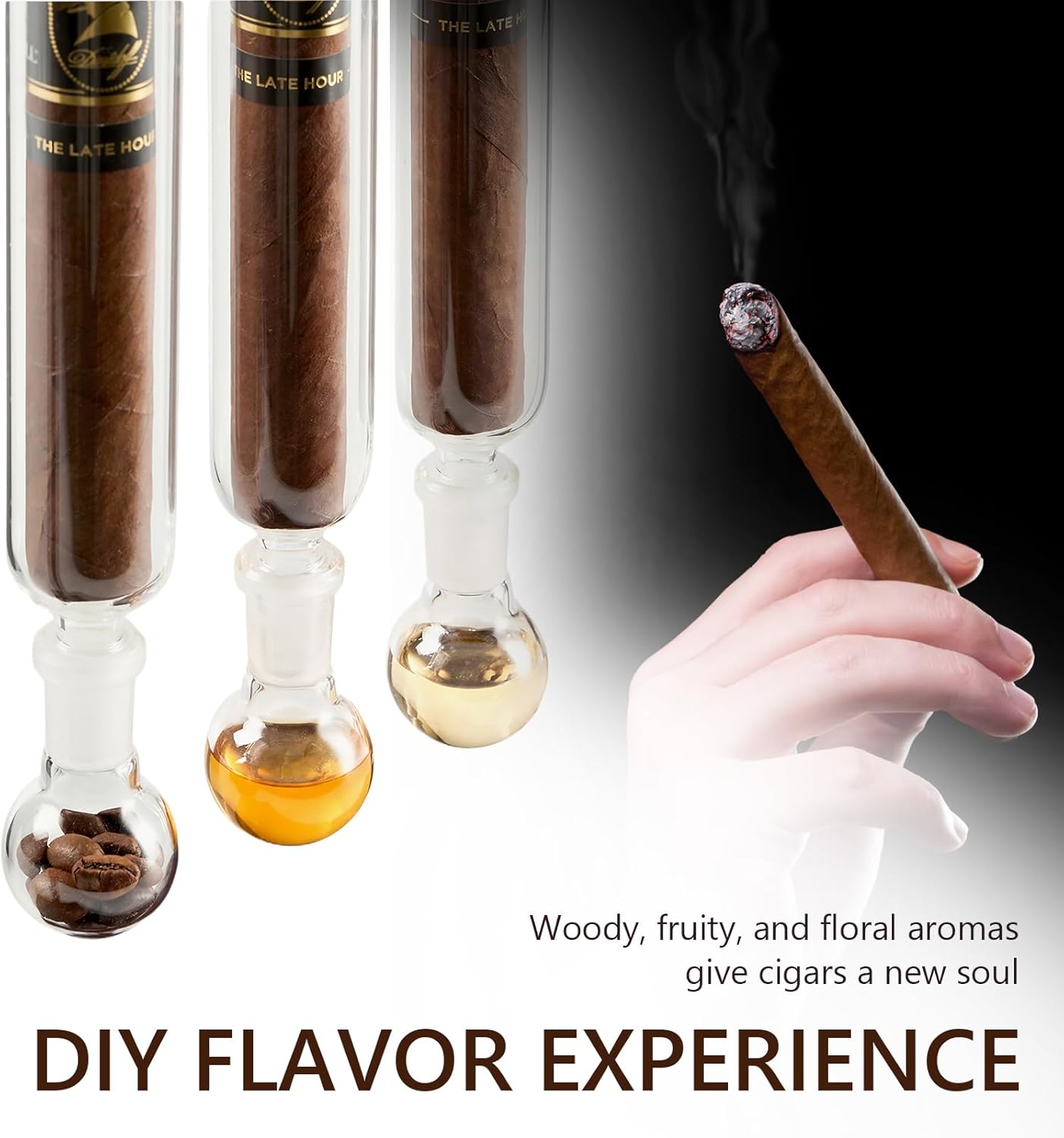 Handmade Wooden Cigar Stand, Hanging Display Rack with Humidifier & Aroma Diffuser for Storage and Preservation, Portable Travel Case for Flavorful Mellowing 5