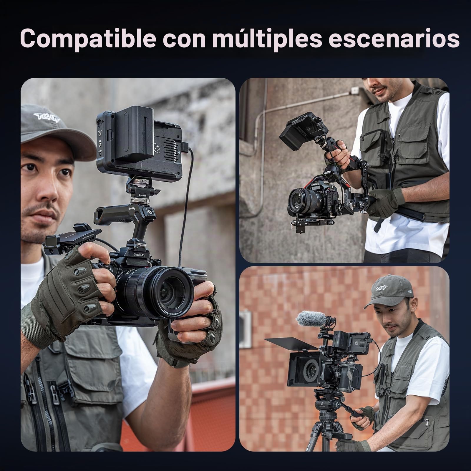 SMALLRIG S1R II Caja para Panasonic LUMIX S1R / S5 / G9, Placa de Liberación Rápida Arca Incluida, Con Agujeros de 1/4"-20 y 3/8"-16, Dos Barras Laterales NATO, Aleta Frío