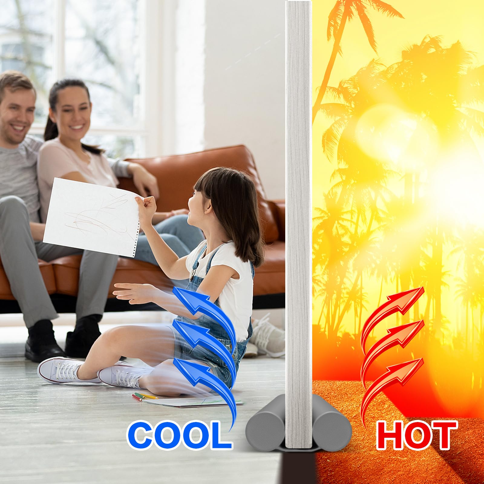 MAXTID Large Door Draft Stopper for Bottom of Doors 36” Under Door Sweep Noise Blocker Black Gap Stoppers Adjustable Doors Seal Sweep Guard Draft, Window Breeze Stoppers, Home Essentials Gadgets