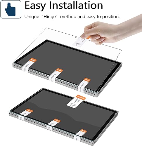 Vista 34 de Paquete de 2 protectores de pantalla de vidrio templado Megoo para Microsoft Surface Pro 9 2022/Surface Pro 8/Surface Pro X 13 pulgadas, fácil