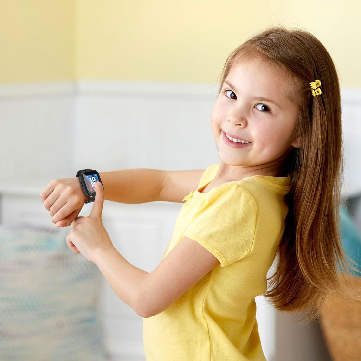 NewJourney Compatible with Bark Watch Screen Protector, 2 Pack Bumper Case with Scratch-Resistant Tempered Glass Cover, Kids Smartwatch Accessories (Black+Black) - Image 6