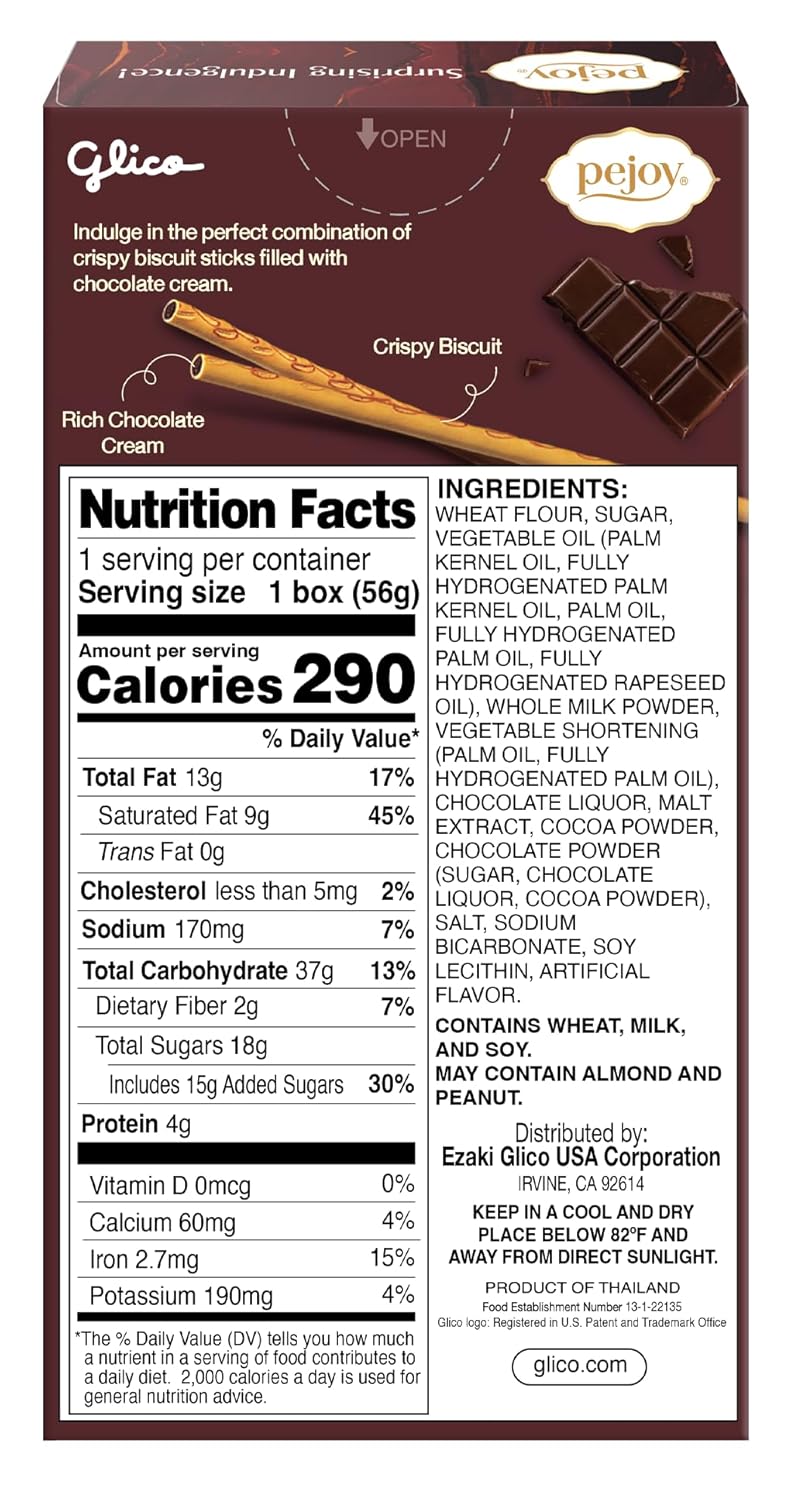 Pejoy Chocolate Biscuit Sticks | 10-Pack Bundle | Creamy Chocolate-Filled Snack Sticks | Sweet & Crunchy Treat | Individually Boxed | Made by Glico