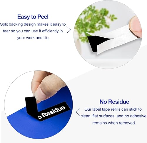 Miniatura 6 de Paquete de 2 cintas de etiquetas D1 45021 compatibles con etiquetas Dymo D1, blanco sobre negro, 0.472 in 12 pulgada x 23 pies, repuestos para