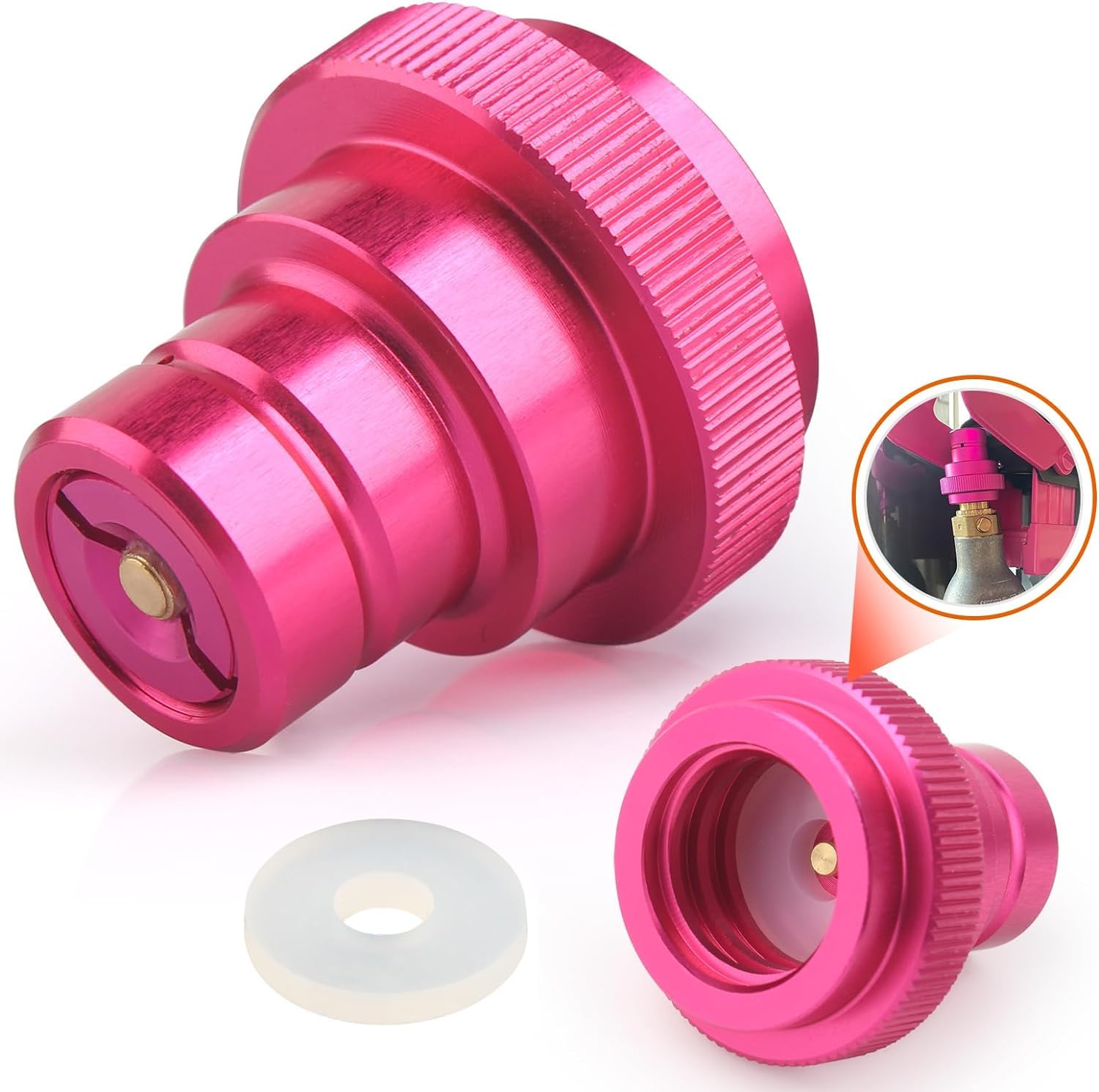 GreatWhip CO2 Quick Adapter Compatible with SodaStream Duo, Crystal 3.0, Gaia, Art, Terra, E-Duo, E-Terra, for Quick Connecting Universal 425 g CO2 Cylinder 60 L, Soda Maker Valve TR21-4 Male Pink