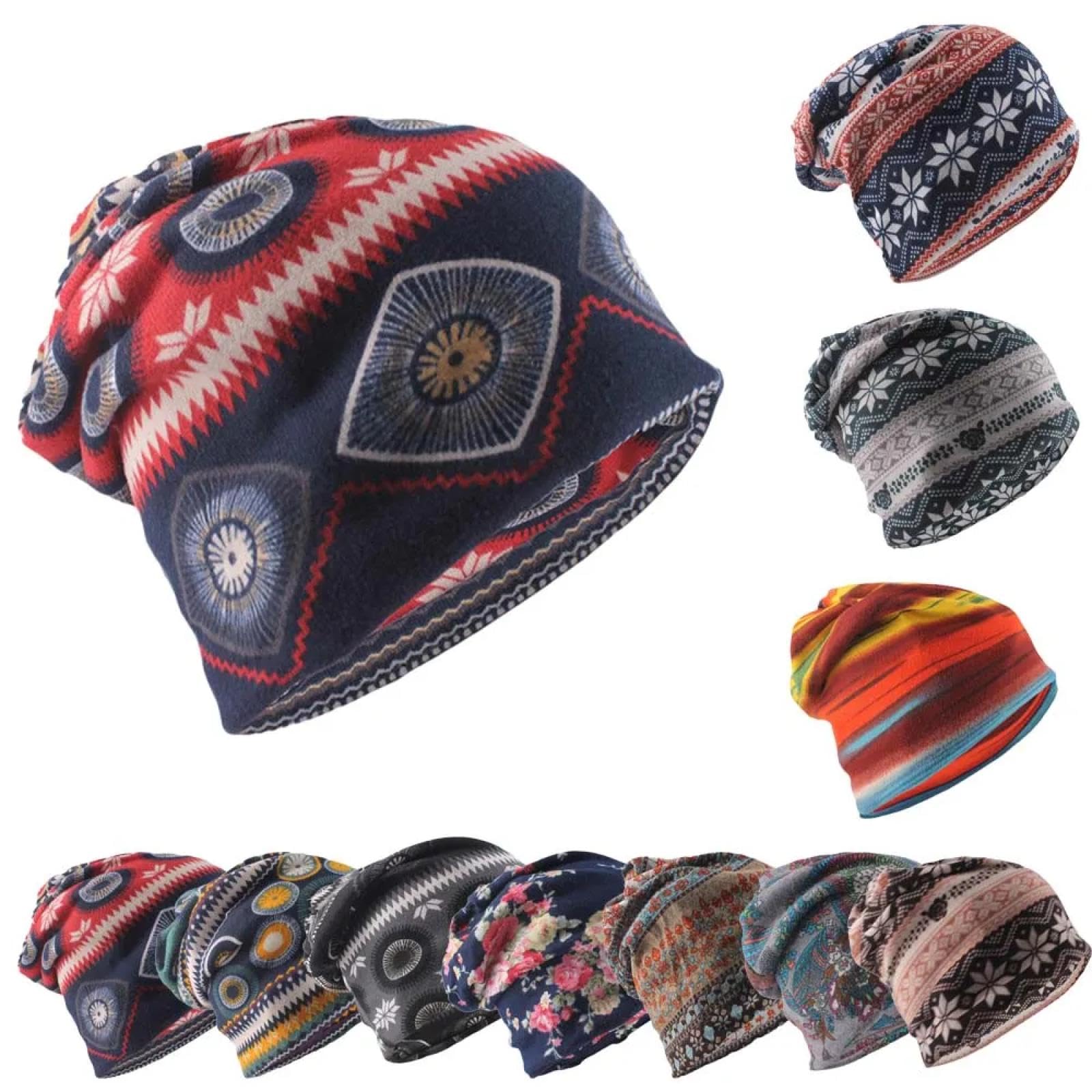SiVaji Casquettes Bonnets Chapeaux Bonnet Tricoté Automne Printemps Chaud Bonnets Crânes Filles en Plein Air Sport Chapeaux Casual Floral Bonnet