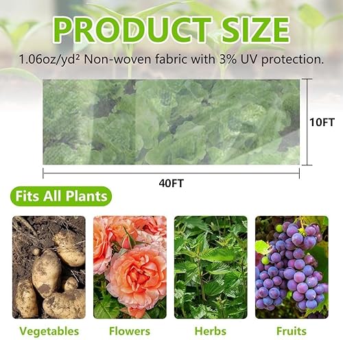 Miniatura 2 de Cubierta para plantas de 7 x 25 pies, protección contra congelación, 1.06 ozyd, cubiertas flotantes de invierno para jardín, cama elevada, manta de