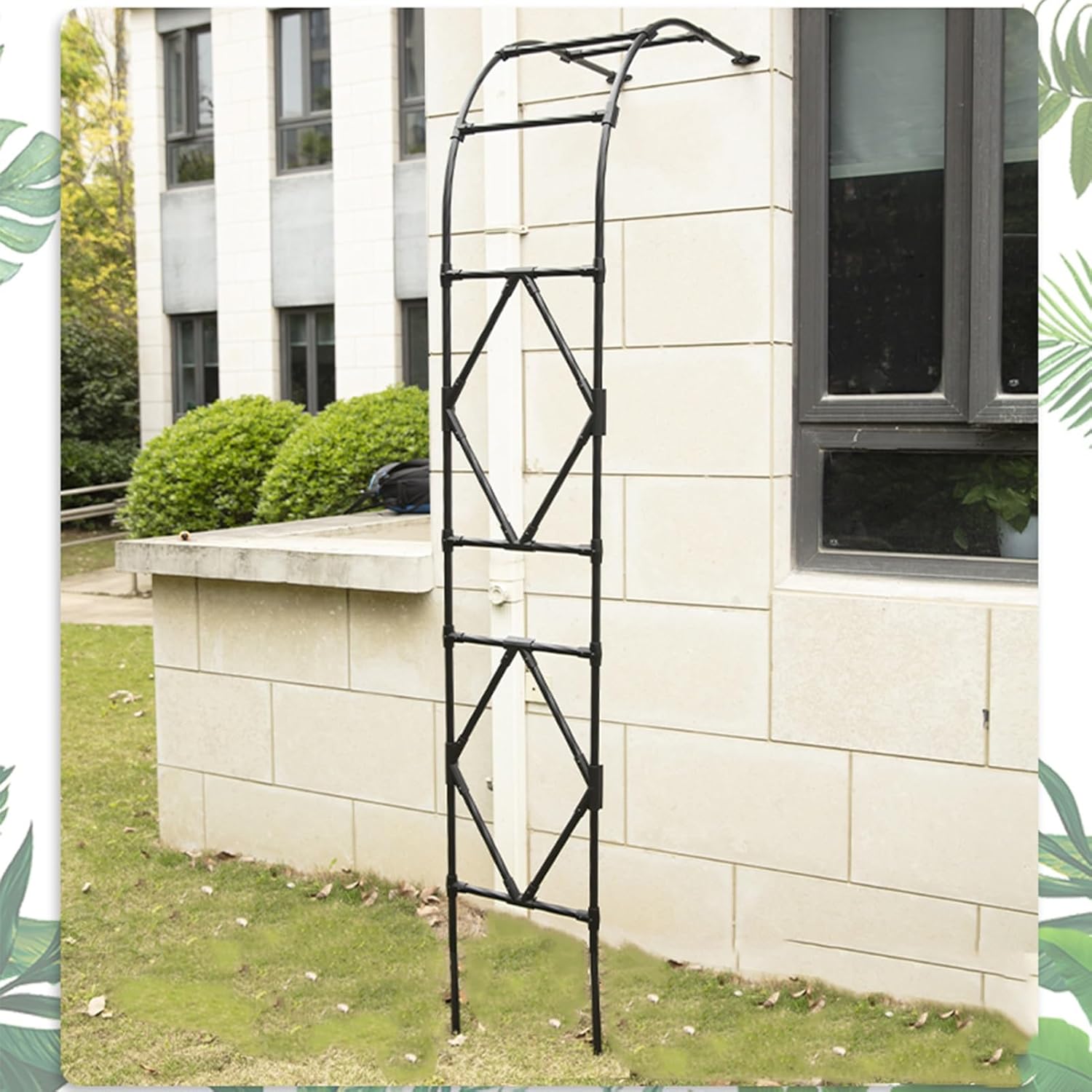 Steel Garden Arch, Metal Decorative Arch, for Plant Climbing, Christmas Garden Decorations Pergola for Garden, Backyard, Lawn, Bridal Party Decor, Easy to Install(White,47x15.7x94.5in)