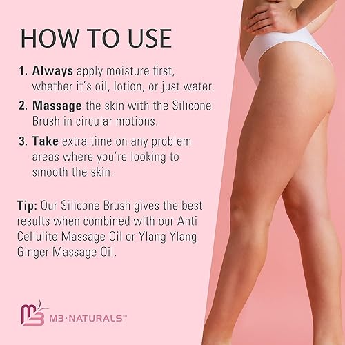 Miniatura 9 de M3 Naturals Paquete de aceite de masaje anticelulítico y cepillo de silicona