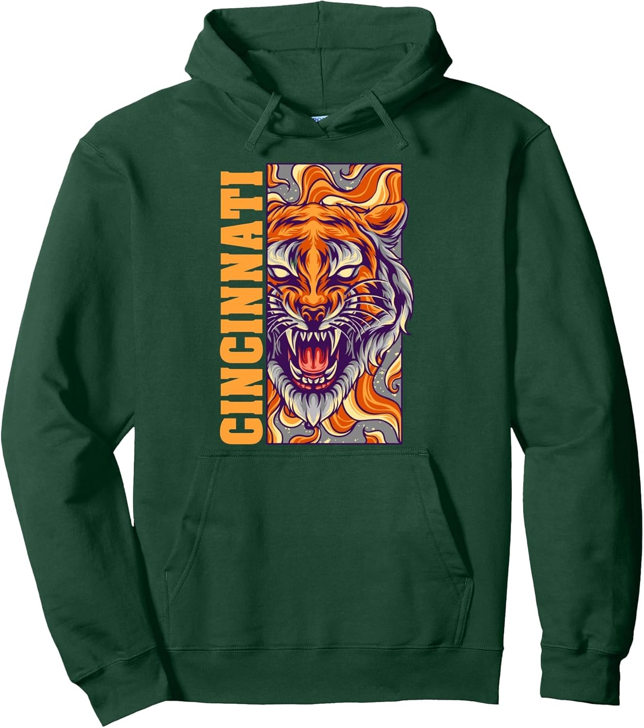 Growling Bengal Tiger Pullover Hoodie