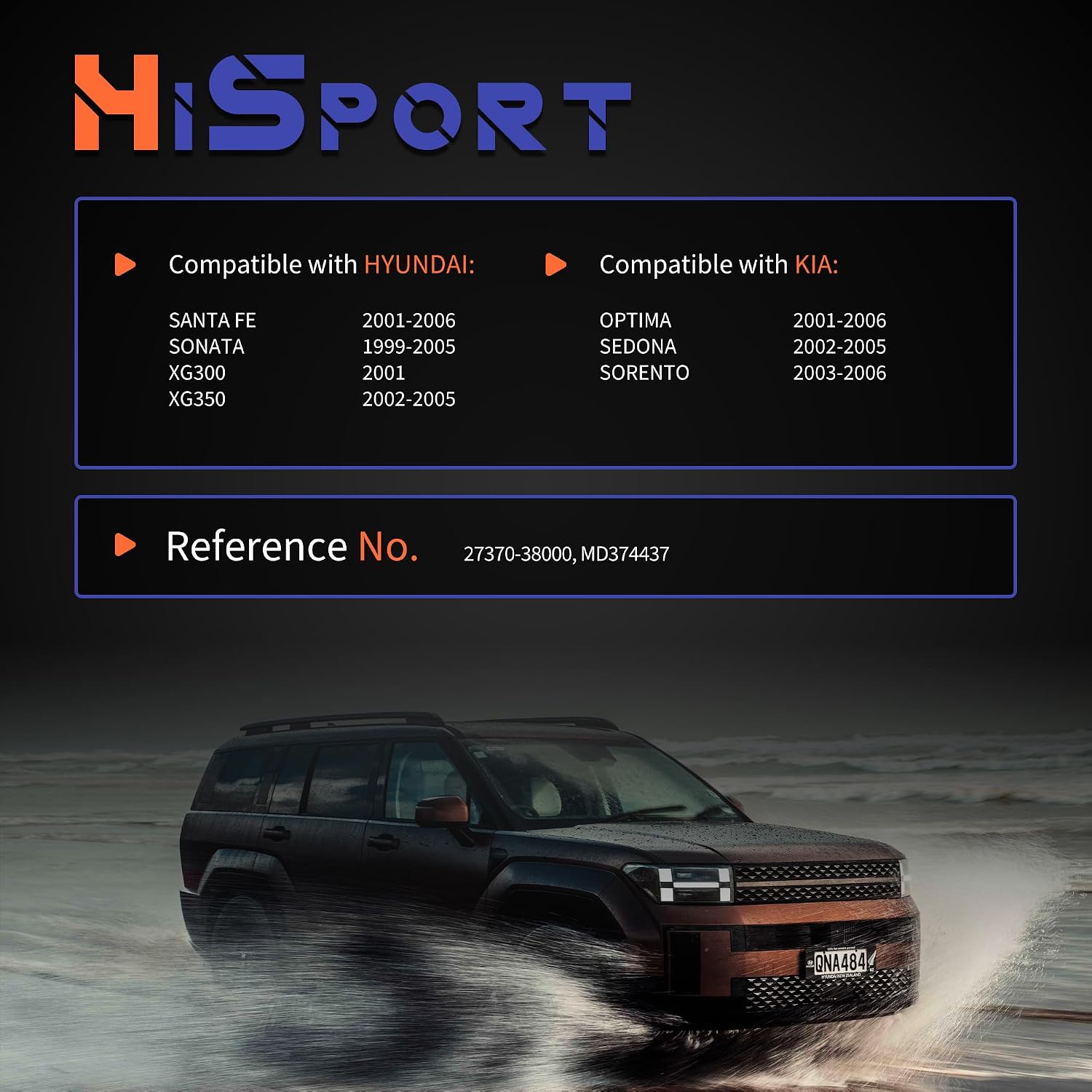 HiSport 27370-38000 Ignition Failure Misfire Sensor - Compatible with Hyundai Santa Fe Sonata XG300 KIA Optima Sedona Sorento Replaces MD374437