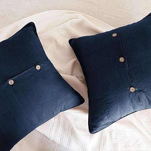 Miniatura 141 de S VICTORY SYMBOL 100% Organic Linen Pillowcases 20"x30" Set of 2,French Natural Flax Soft Durable Pillowshams Sandy Beige,Standard