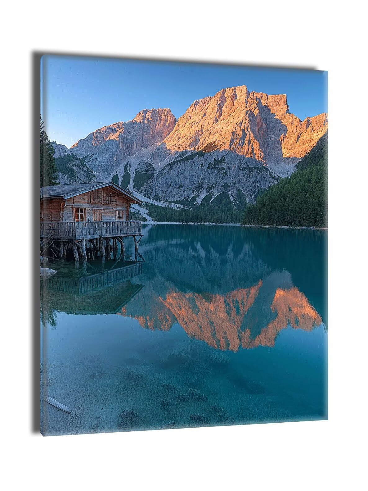 Lake Mountains Zestaw do malowania po numerach, dla dorosłych i dzieci z ramą, DIY, kolorowa, akrylowa farba olejna, ręcznie robione rękodzieło, ze pędzlami, Boże Narodzenie, dekoracja domu, obrazy