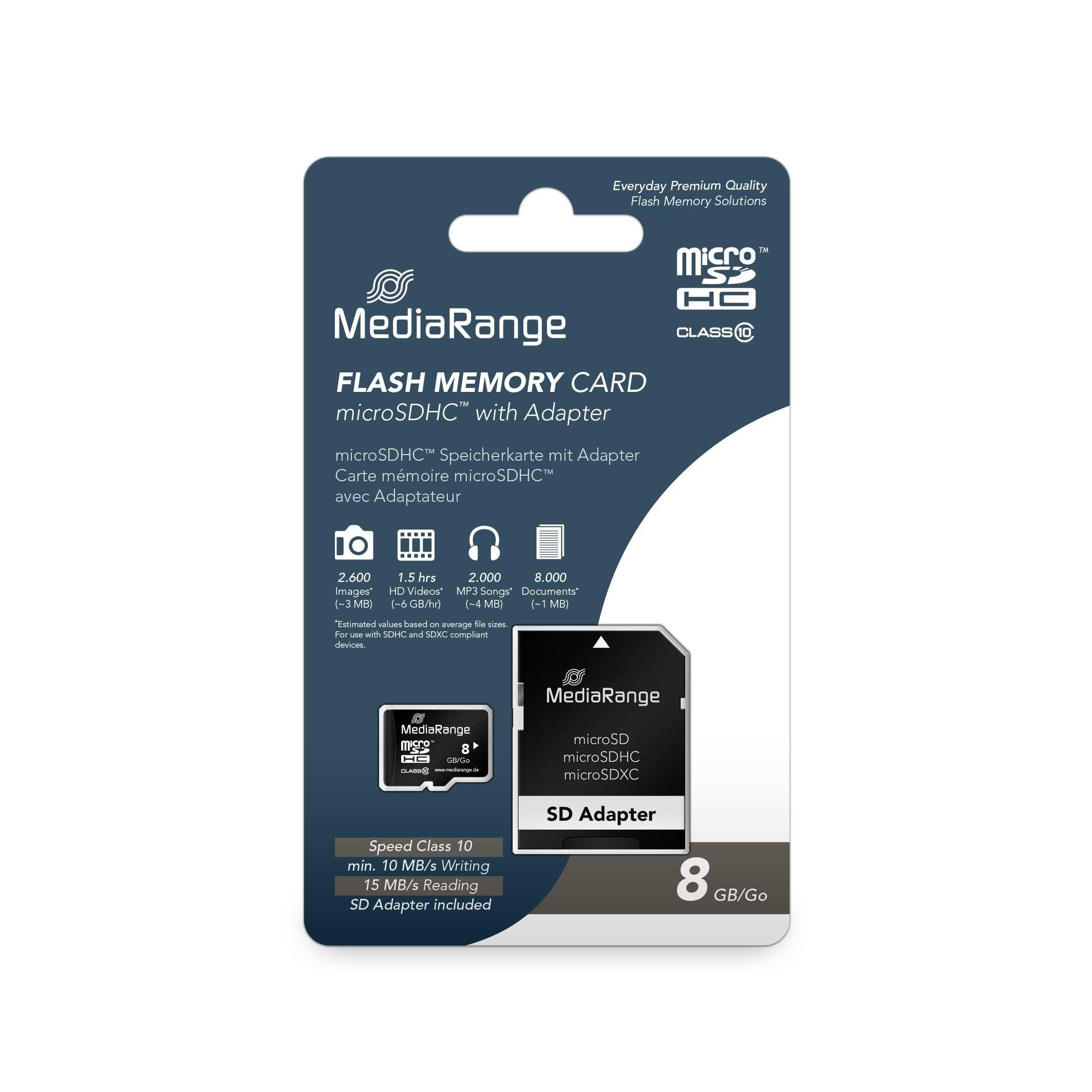 Mediarange 813018 mr957 scheda di memoria microsdhc classe 10 da 8 gb - schede di memoria (8 gb, microsdhc, classe 10, 15 mb/s, nero)