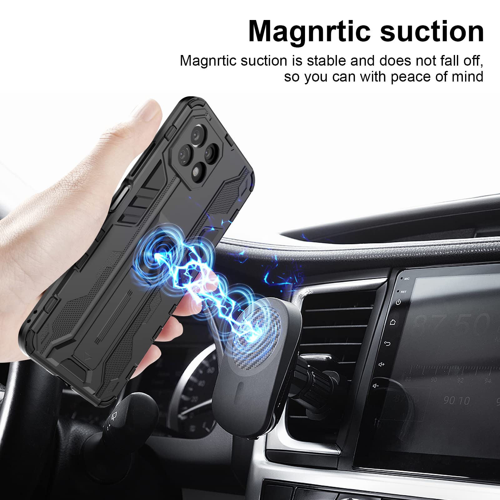 Funda para Xiaomi Redmi Note 15 Pro 5G, Carcasa Antigolpes con Soporte anular metálico, Case Protectora de Grado Militar, Azul — view 824