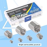 Vista 6 de Glarks Juego de 84 piezas de manguito de reparación de roscas de alambre de acero inoxidable 304, métrico M3 M4 M5 M6 M8 M10 M12 funda de acero
