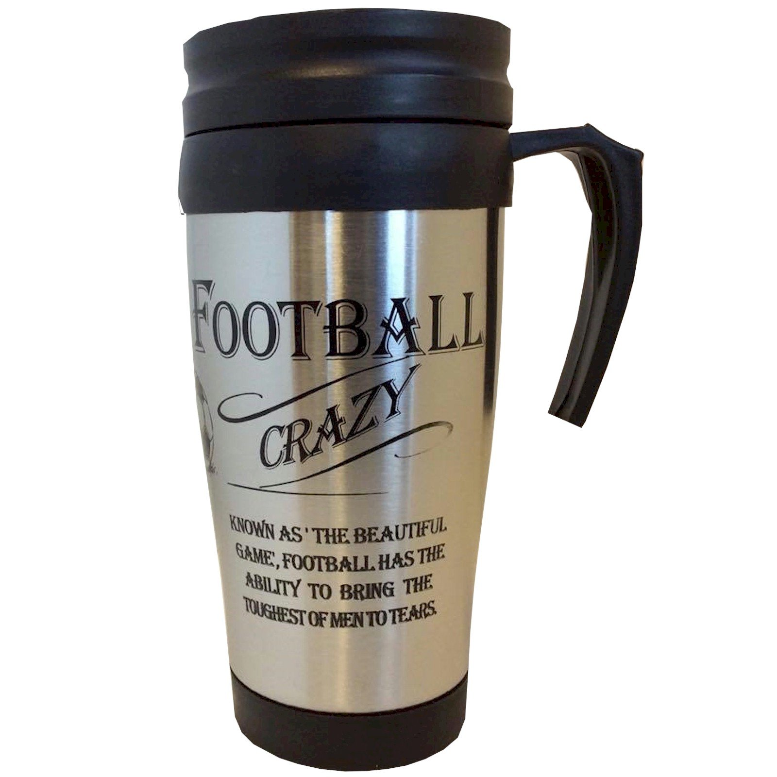 Arora Silver Football Crazy Travel Mug