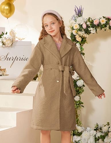 Miniatura 2 de GRACE KARIN Abrigo de vestir para niñas, abrigo acogedor de piel sintética de invierno para niñas de 5 a 12 años